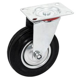 European Style Medium-dutyPlate Moldon Rubber Casters