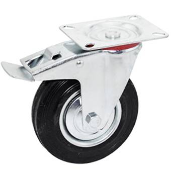 European Style Medium-dutyPlate Moldon Rubber Casters
