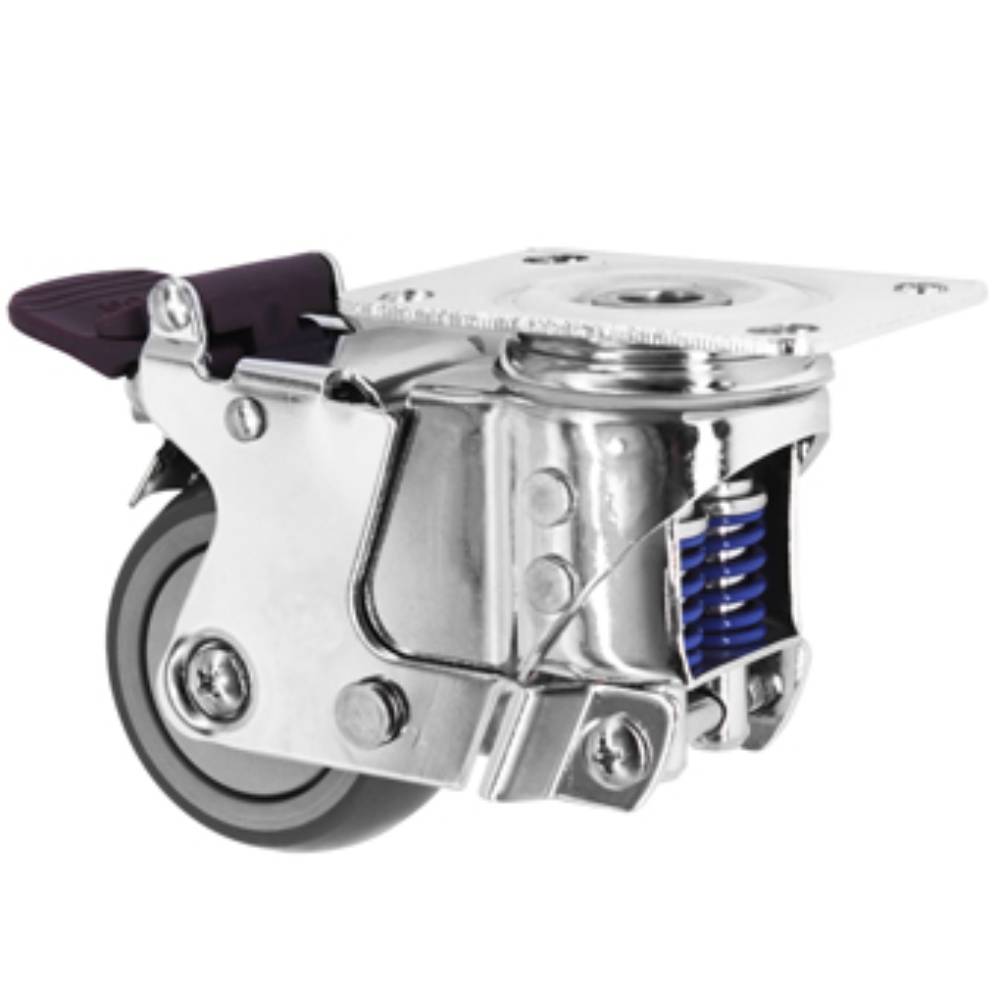 Heavy-duty Plate Shock Absorbing TPR Casters