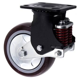 Heavy-duty Plate Shock Absorbing TPR Casters